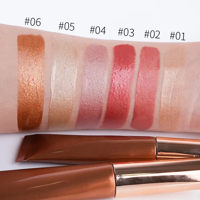 6 colors squeeze tube highlighter face makeup shimmer liquid illuminator long lasting highlighter