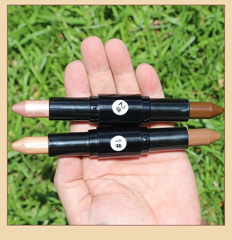 2 colors black tube double headed contour waterproof contouring highlighter stick