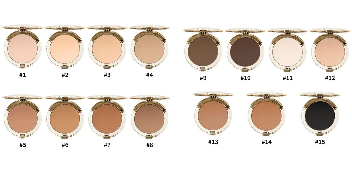 compact face powder 15 colors oil control long lasting matte natural waterproof compact powder