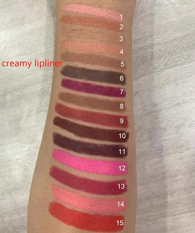 matte natural lip liner high pigment 15colors creamy lipliner pencil