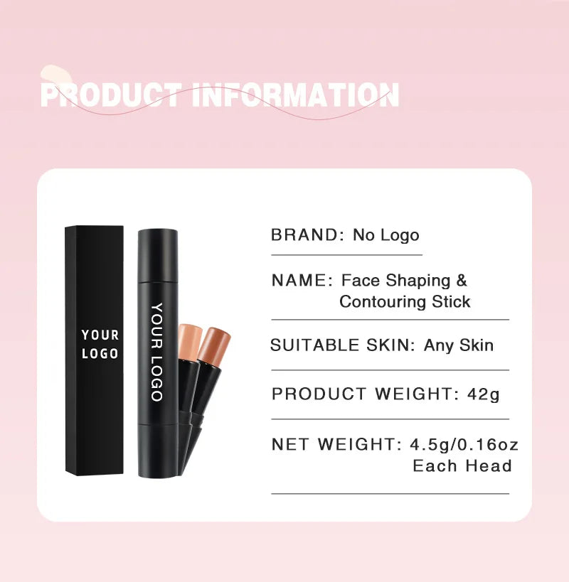 double sided highlighter and bronzer stick face makeup long lasting waterproof cream highlighter contour stick