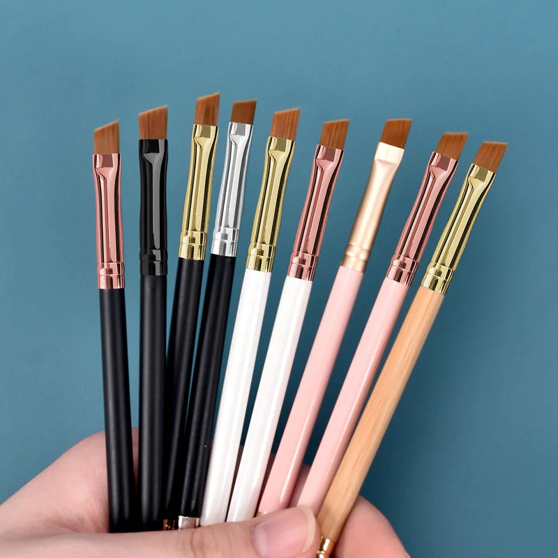 professional single dual-ended angled eyebrow eyelash brushes set eye shadow concealer eye region makeup tools