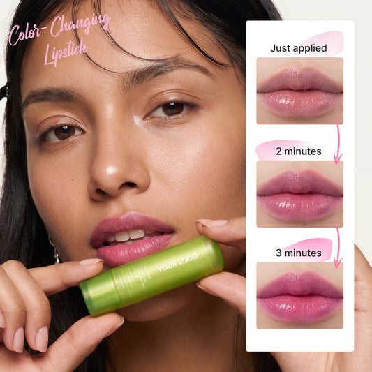 Aloe vera color-changing lip balm stick