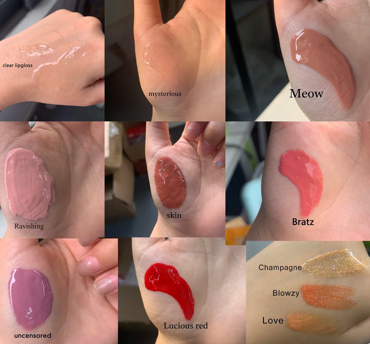 Lip Gloss with LED Light and Mirror High Shine Vegan Liquid Lip Gloss