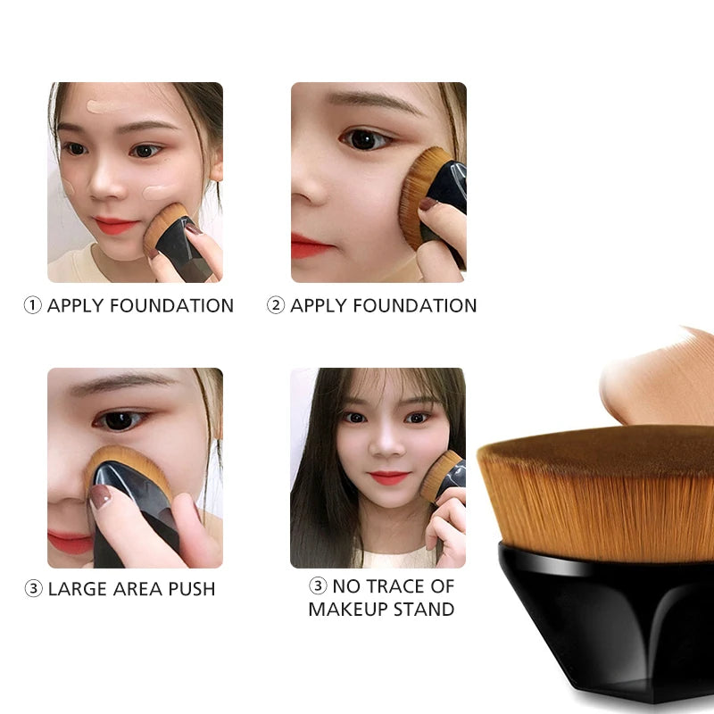 beauty tools brush 55 magic single foundation brush flat bb cream kabuki makeup foundation brush with dust box