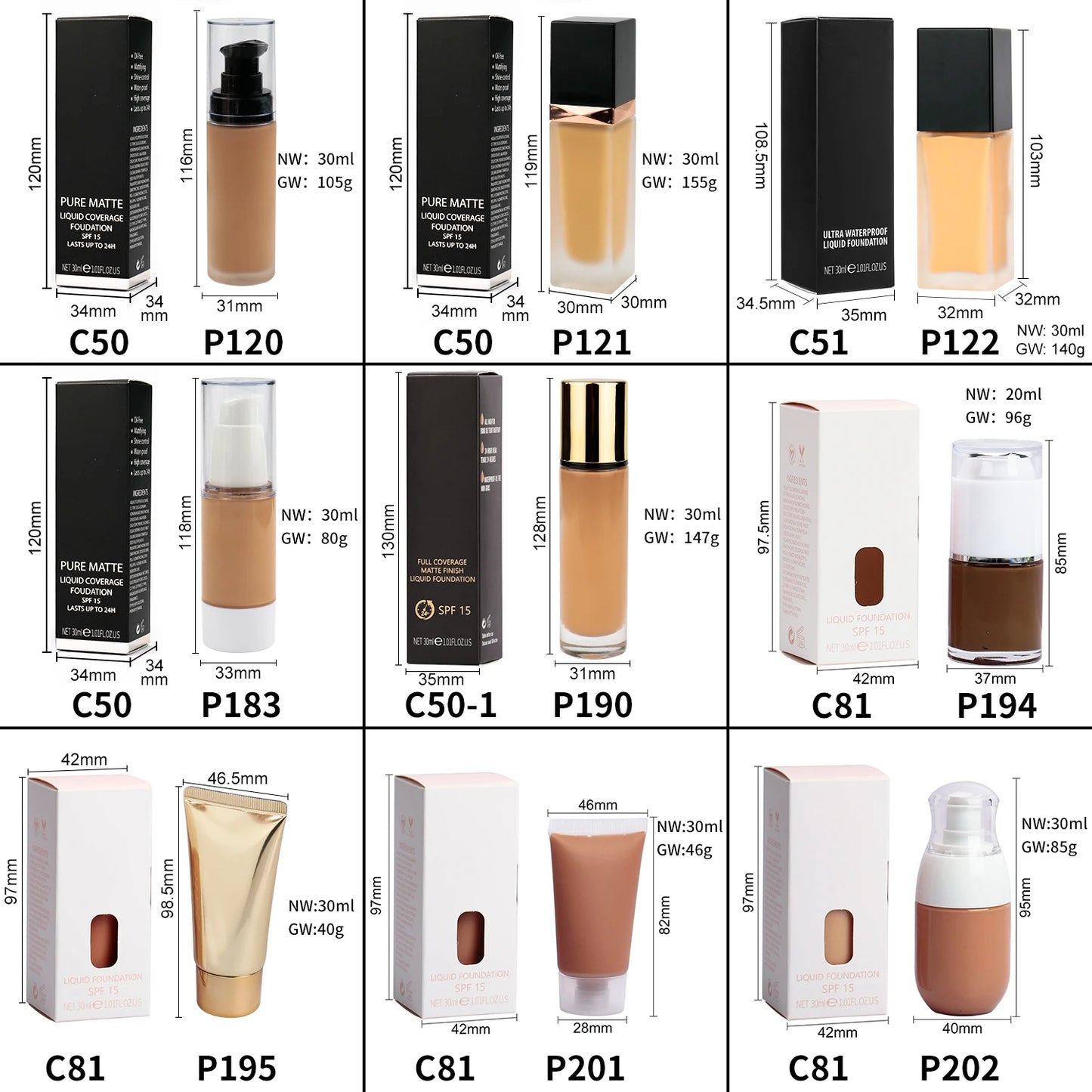 Full coverage liquid foundation