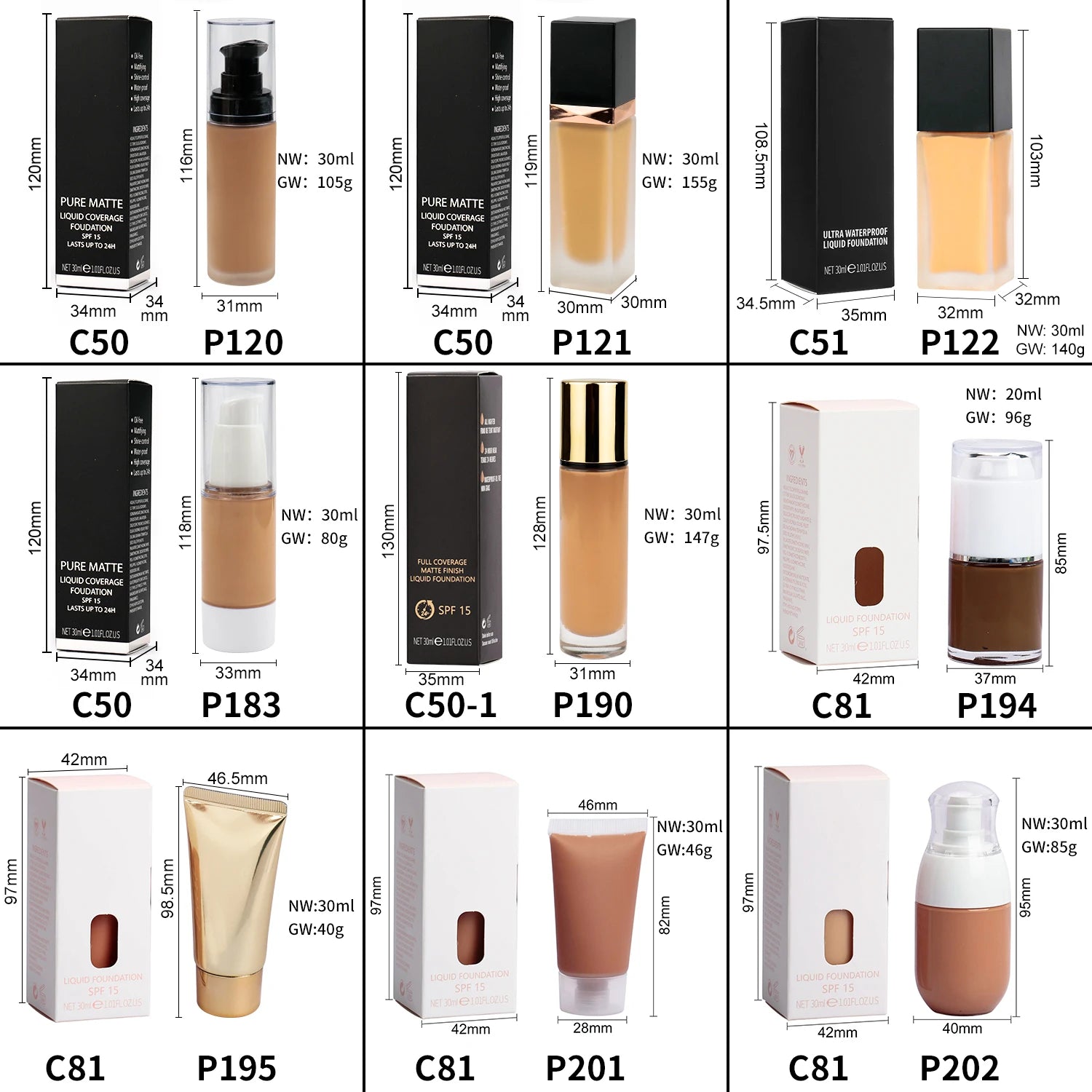 Full coverage liquid foundation