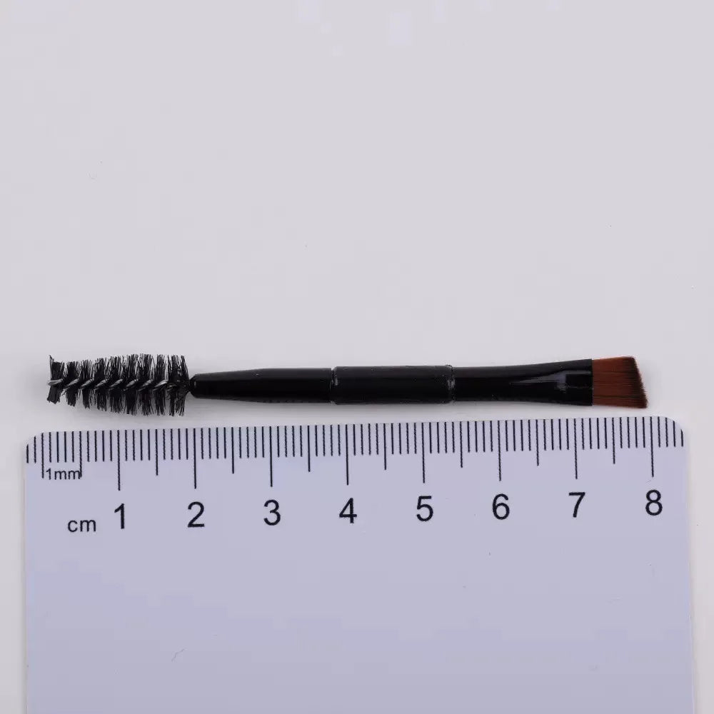 Double-ended eyebrow brush with spoolie