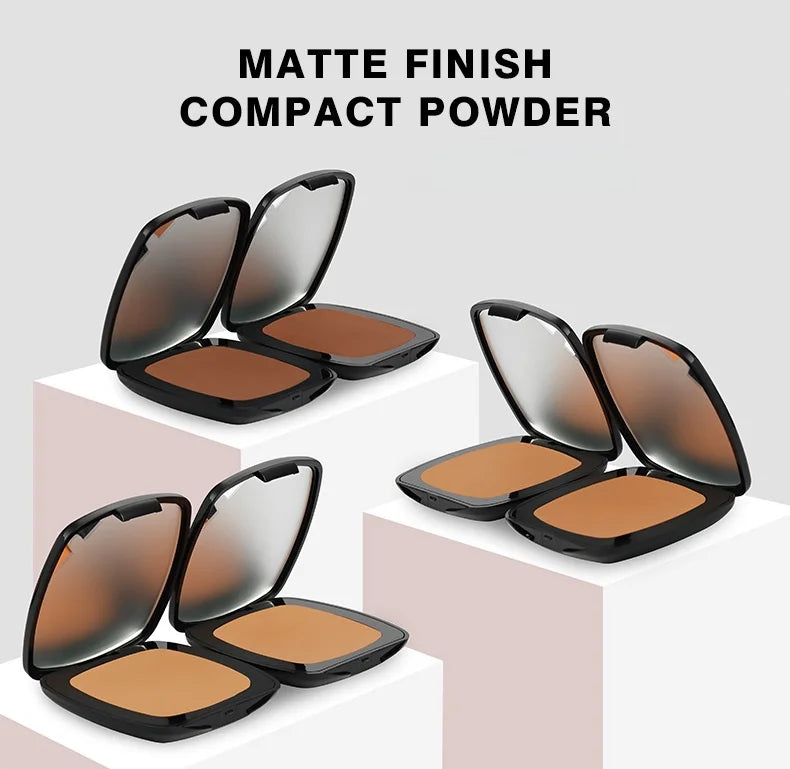 black powder 13 colors smooth long lasting waterproof matte finish compact powder