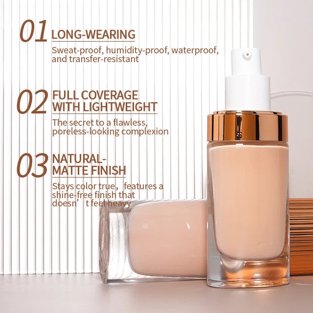 Waterproof matte full-coverage liquid foundation