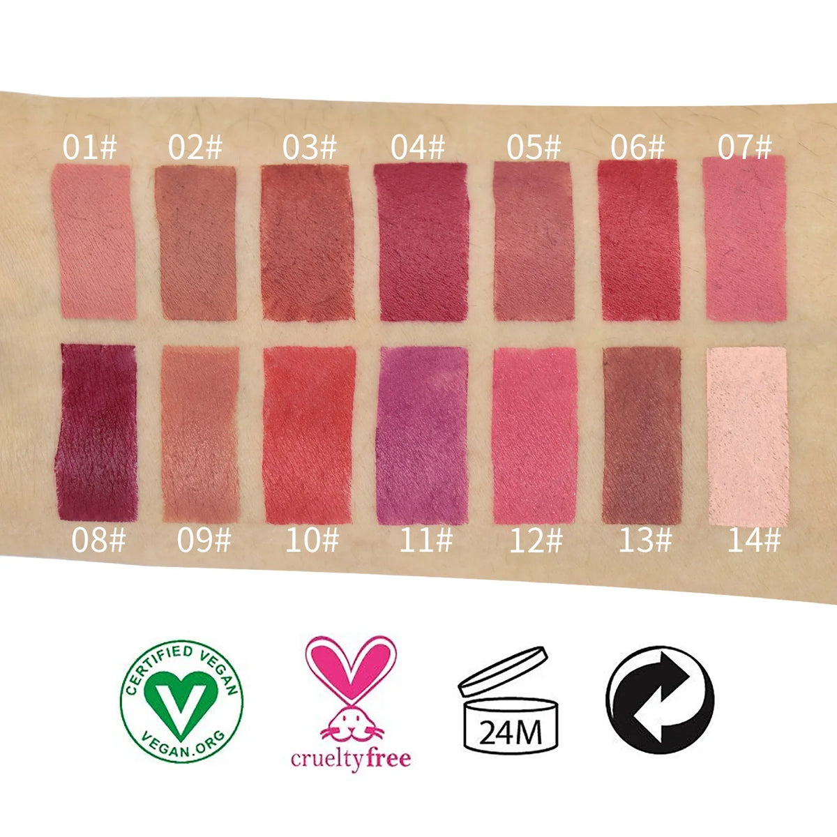 14 colors luxury diamond tube vegan organic waterproof long lasting smooth matte lipstick