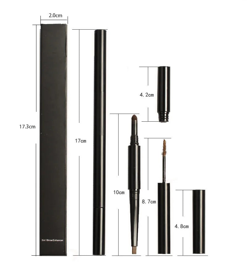 Waterproof 3-in-1 eyebrow pencils in four colors