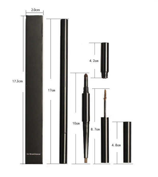 Waterproof 3-in-1 eyebrow pencils in four colors