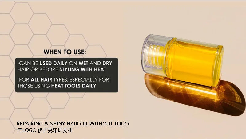 organic shiny hair oil 30ml travel size moisturizing smooth hair oil for dry frizz damaged hairs