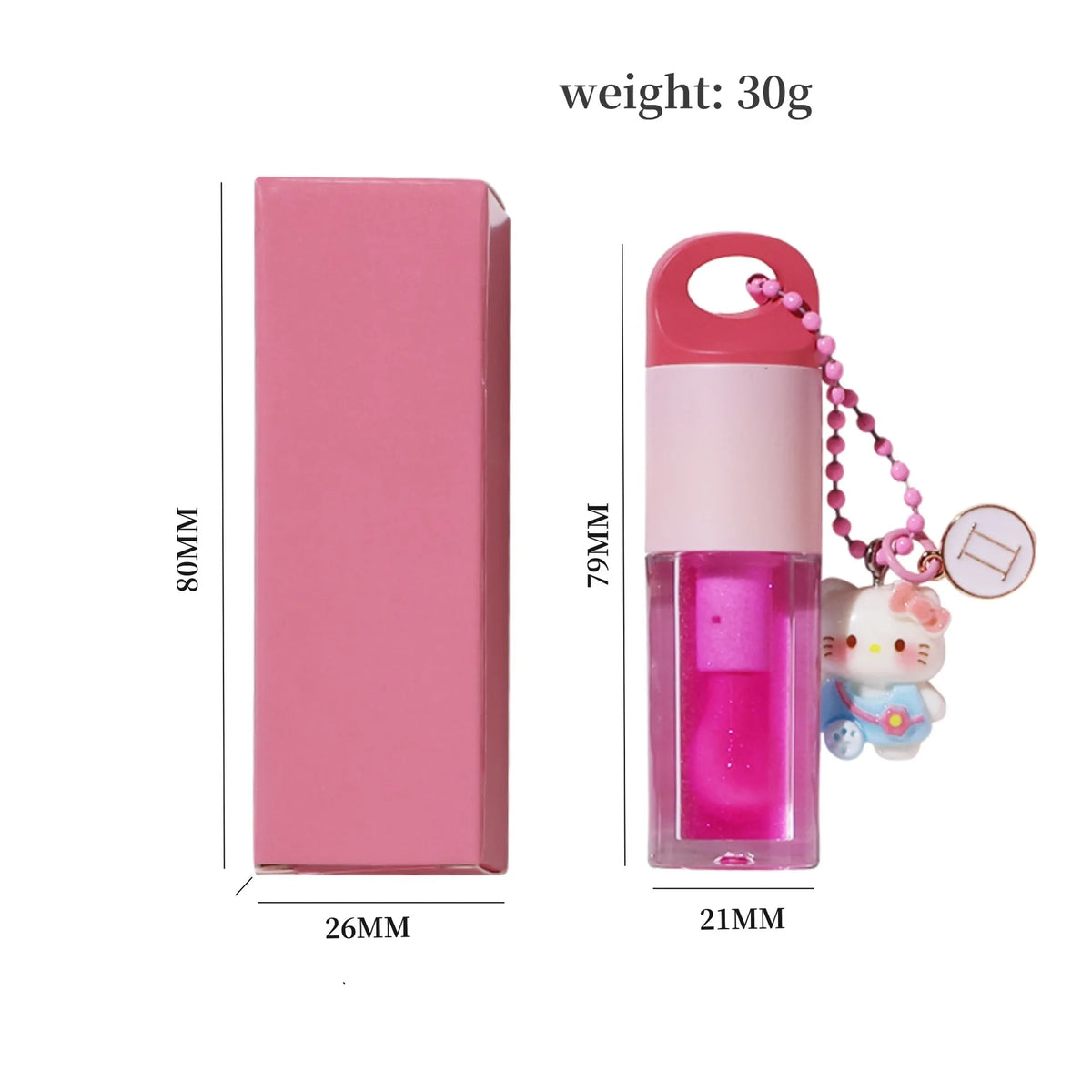 Color-changing lip oil with keychain