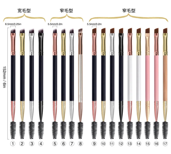 high quality dual side eyebrow brush 2in1 eyelash eyebrow makeup brush