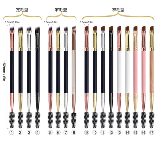high quality dual side eyebrow brush 2in1 eyelash eyebrow makeup brush