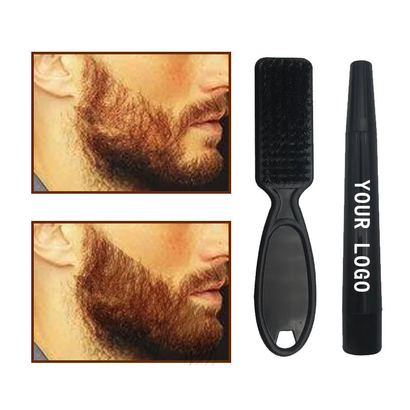 waterproof beard care pencil filler pen beard dye men beard pencil filling pen kit with brush