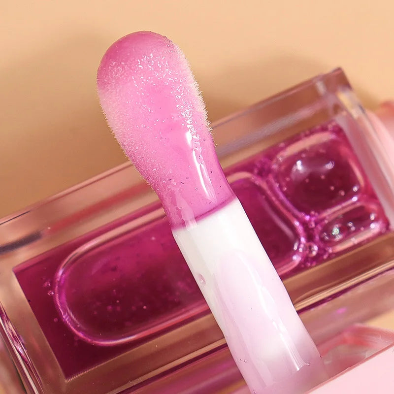big applicator plastic tube clear color changing lip gloss oil glossy hydrating moisturizing long lasting lip oil