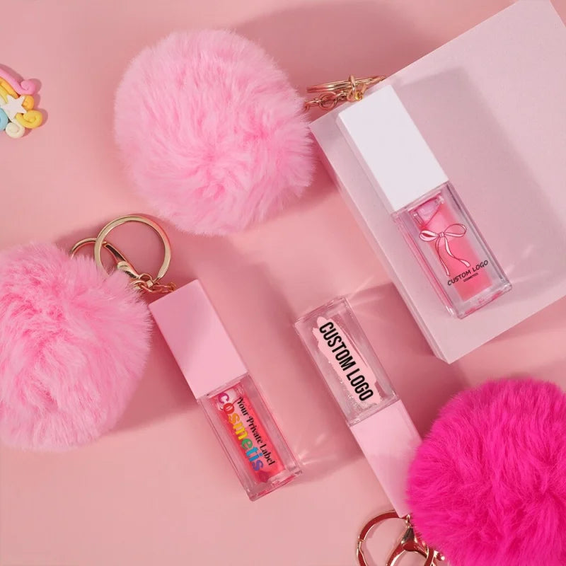 lip makeup 48 colors lip oil waterproof clear lip oil with keychain