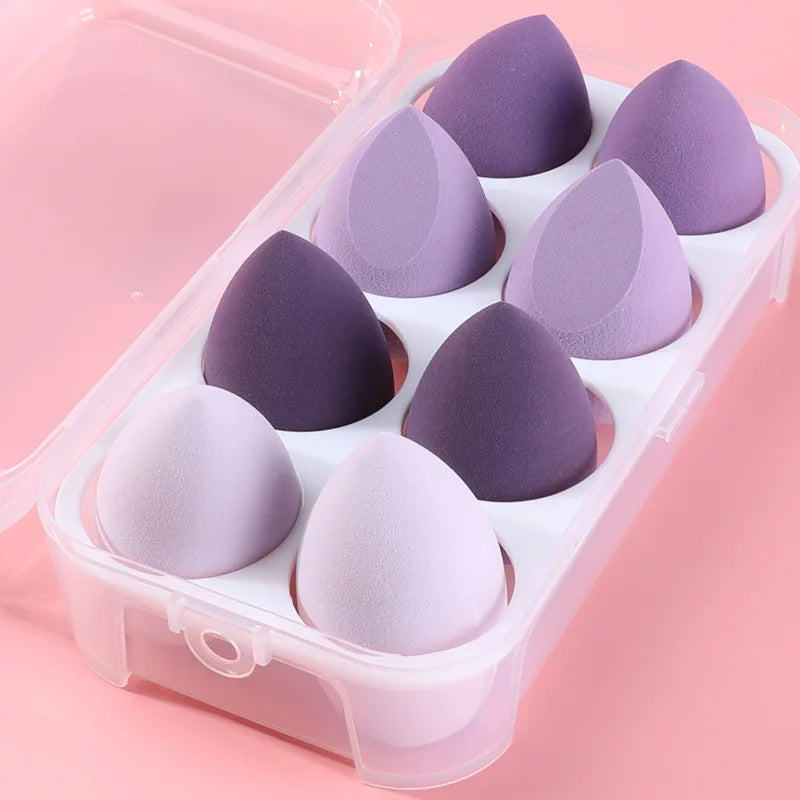 beauty tools washable 8 pcs latex free super soft multi-color eco-friendly makeup sponge blender set