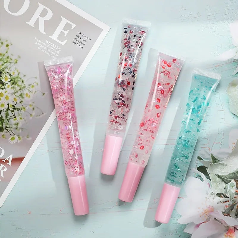 cute lipgloss with stars heart inside vegan moisturizing clear lip gloss