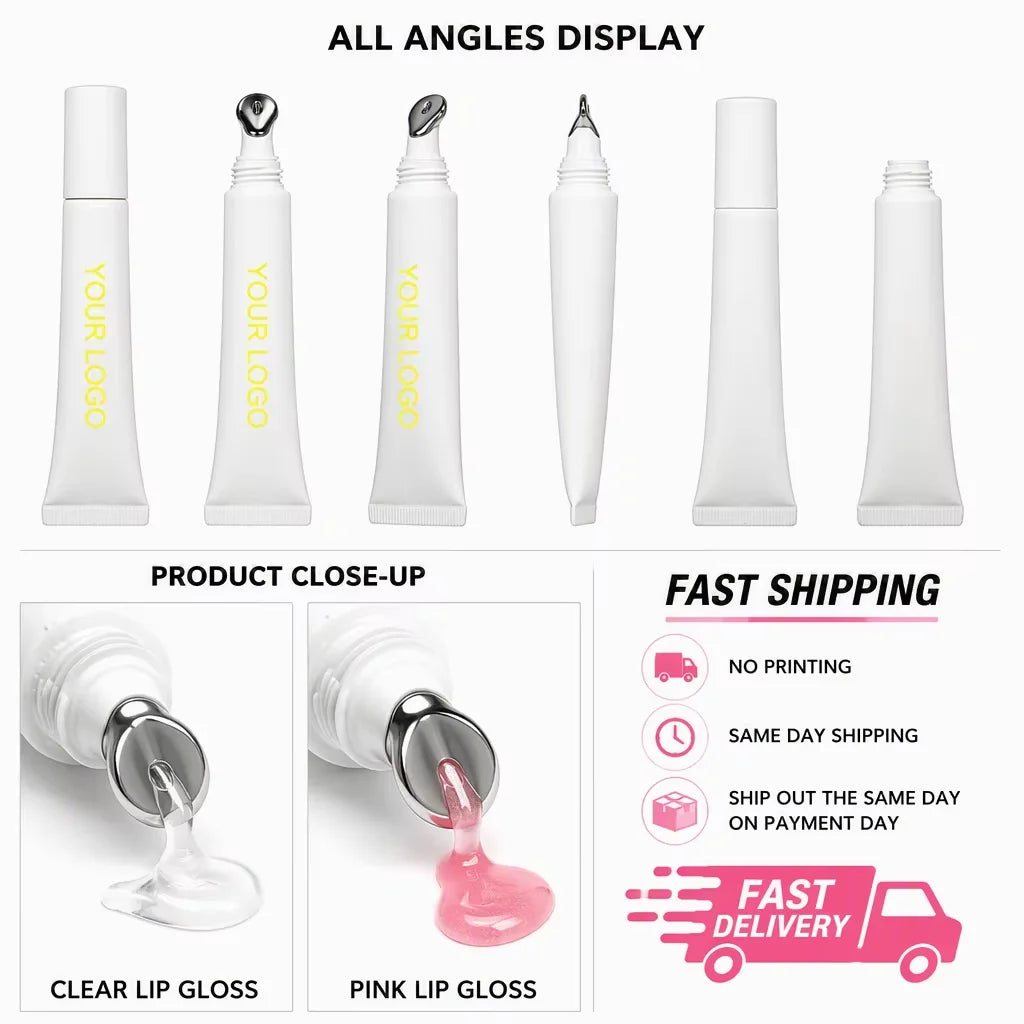 Empty plastic squeeze cosmetic tube