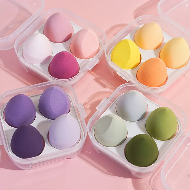 professional 4pcs foundation make up sponges set makeup eggs set beauty eggs cosmetic blend makeup sponge