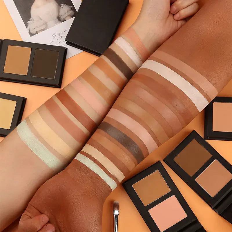 2 colors face makeup concealer palette full coverage waterproof vegan cream concealer palette