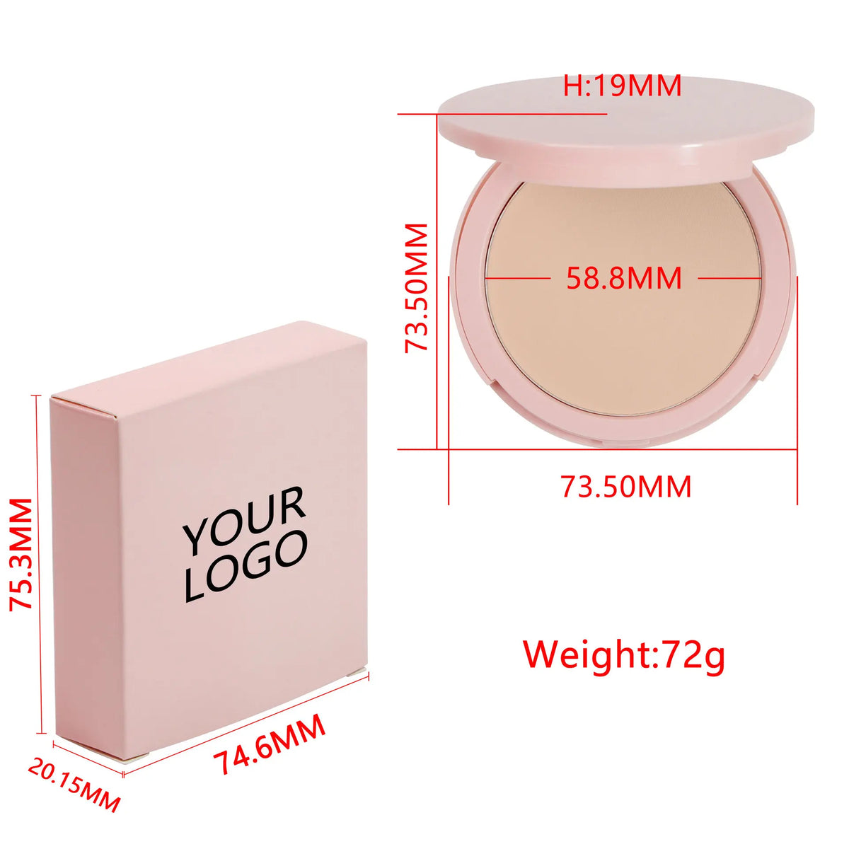 high pigment pressed powder palette waterproof long lasting face makeup foundation pink compact powder