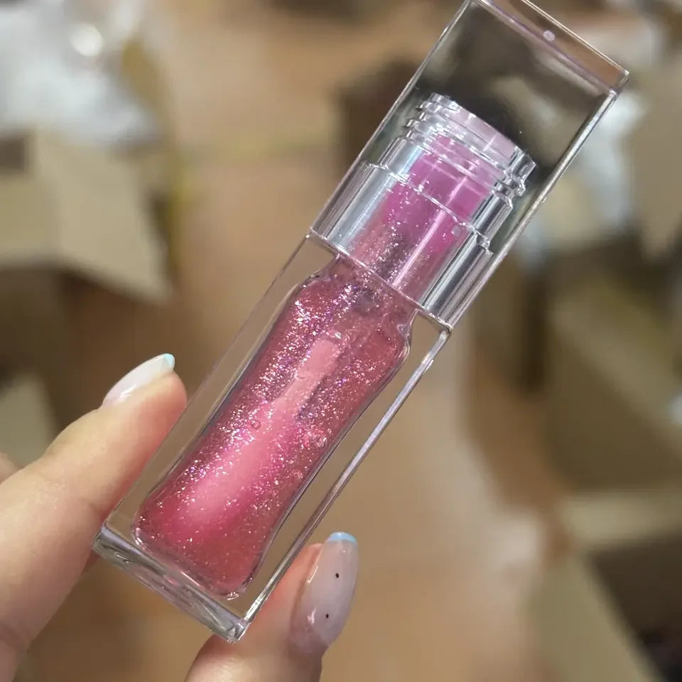 6ml 5ml 4ml 3ml transparent square round clear lip gloss tube empty lipgloss bottles with big wand