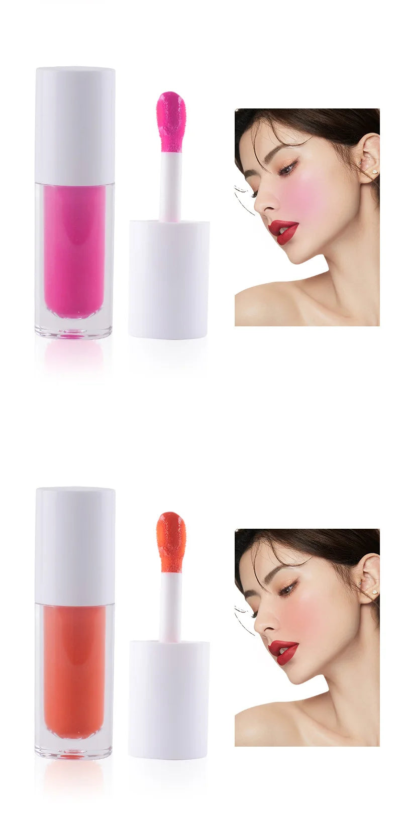 face makeup blusher cheek high pigment liquid blusher with big brush tube beauty cosmetics blush