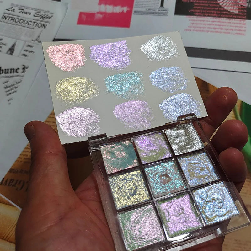 9-color chameleon multichrome eyeshadow palette