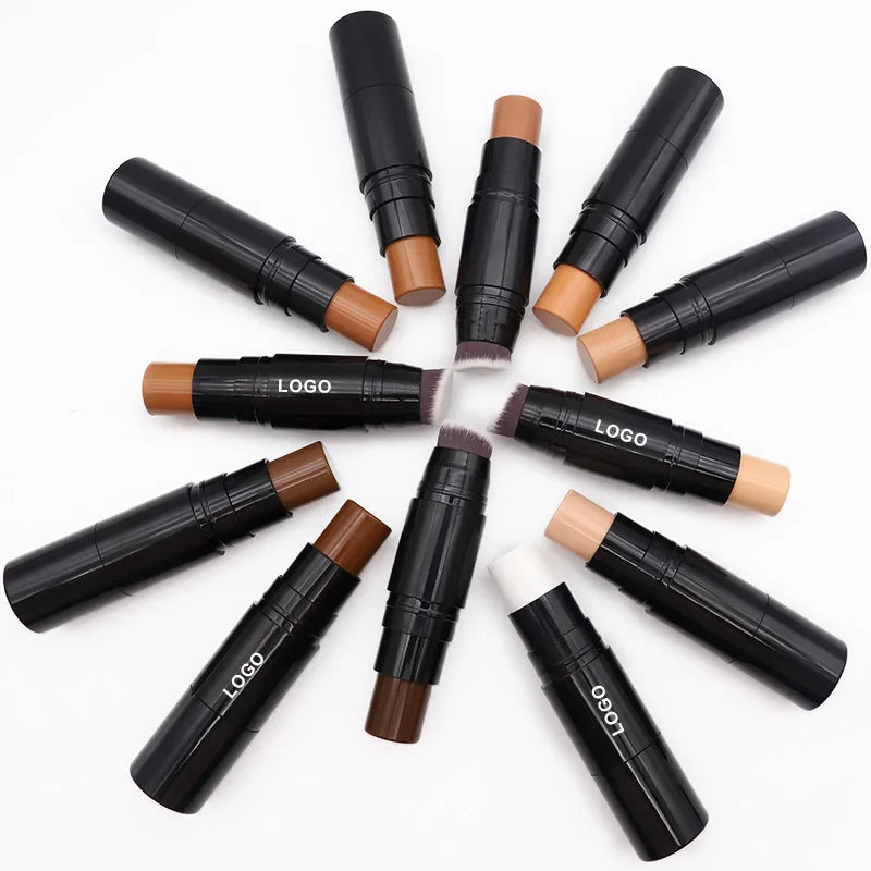 makeup black container packaging concealer cream foundation stick with brush