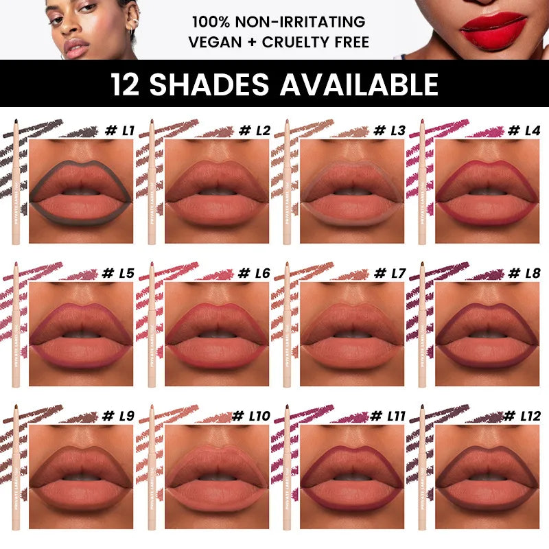 waterproof retractable lipliner with sharpener lips makeup vegan creamy lip liner