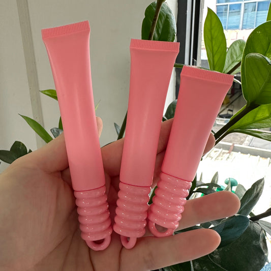 lipgloss squeeze tube with hole plastic lip gloss empty tube cosmetics container pink purple lip balm oil tube