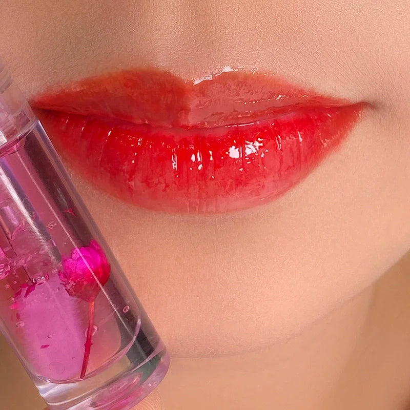 magic color change lip oil flower lipgloss ph color changing lipoil pink clear lip glaze liquid moisturizing