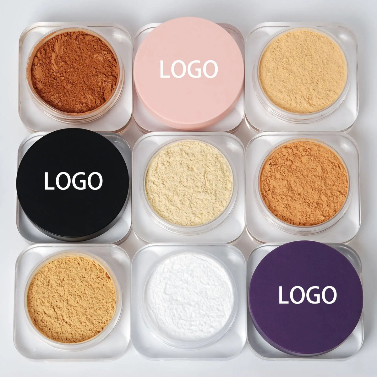 face makeup 10 colors three lids matte powder smoothly waterproof vegan loose powder