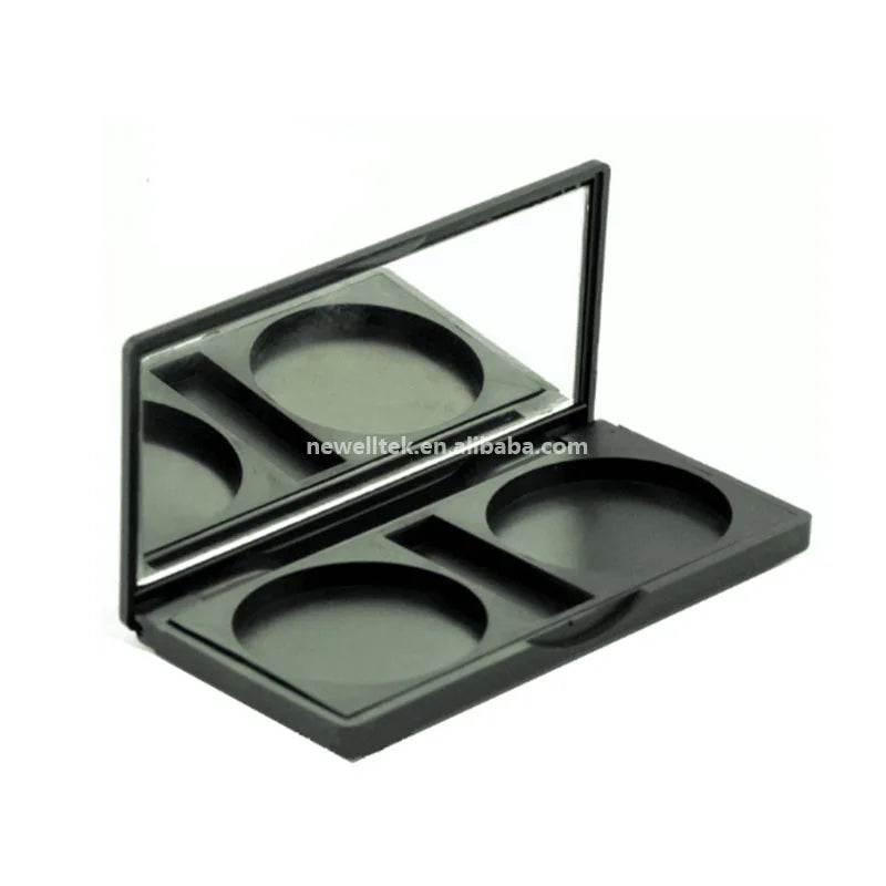 empty eyeshadow palette single black highlighter blusher plastic packaging box square 36.5mm pressed compact powder case