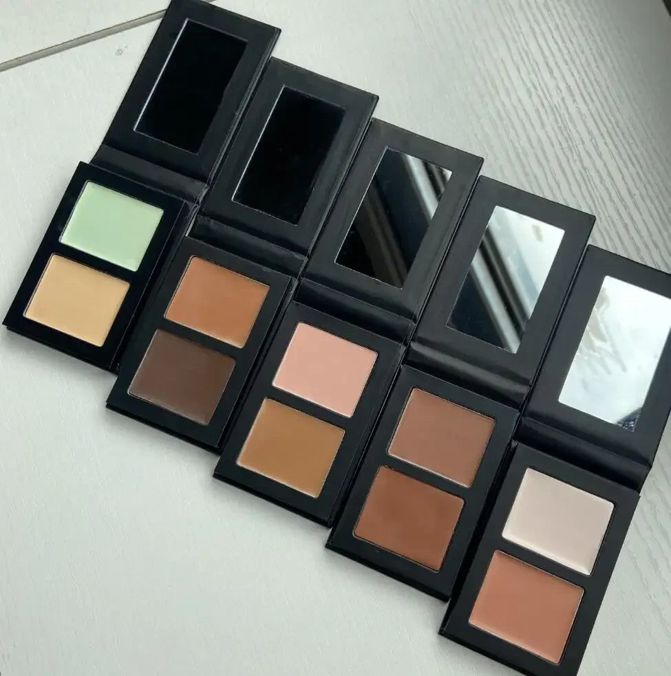 2 colors face makeup concealer palette full coverage waterproof vegan cream concealer palette
