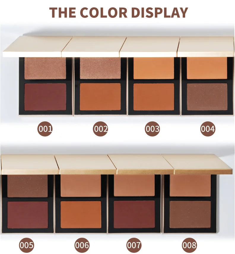 face make up high pigment bronzer palette luxury waterproof vegan powder concealer cream contour palette