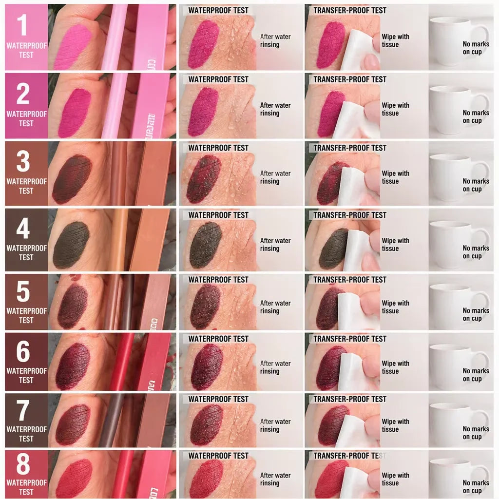 Dual-side felt-tip lip liner and lip stain