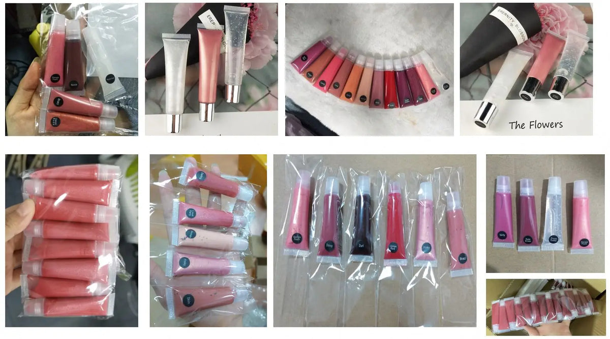 empty 15ml plastic clear lip balm bottle packaging 15 ml lipgloss squeeze tube for lip gloss with gold silver top cap