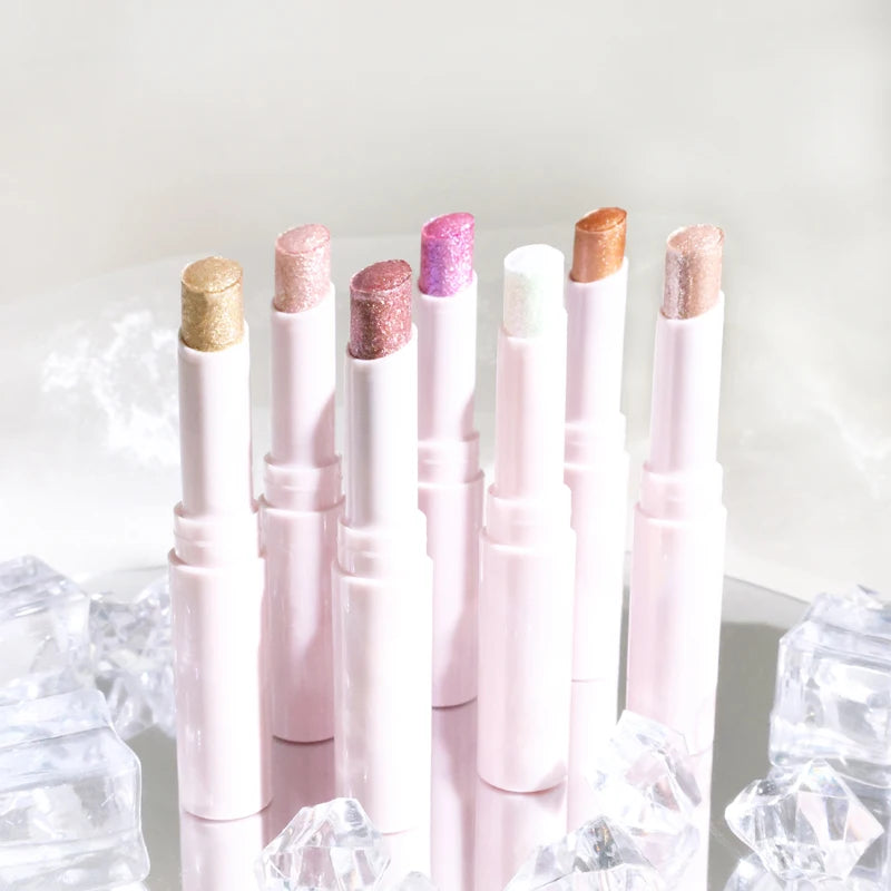 makeup crystal jelly glaze stick highlighter crayon vegan long lasting shimmer eyeshadow highlighter stick