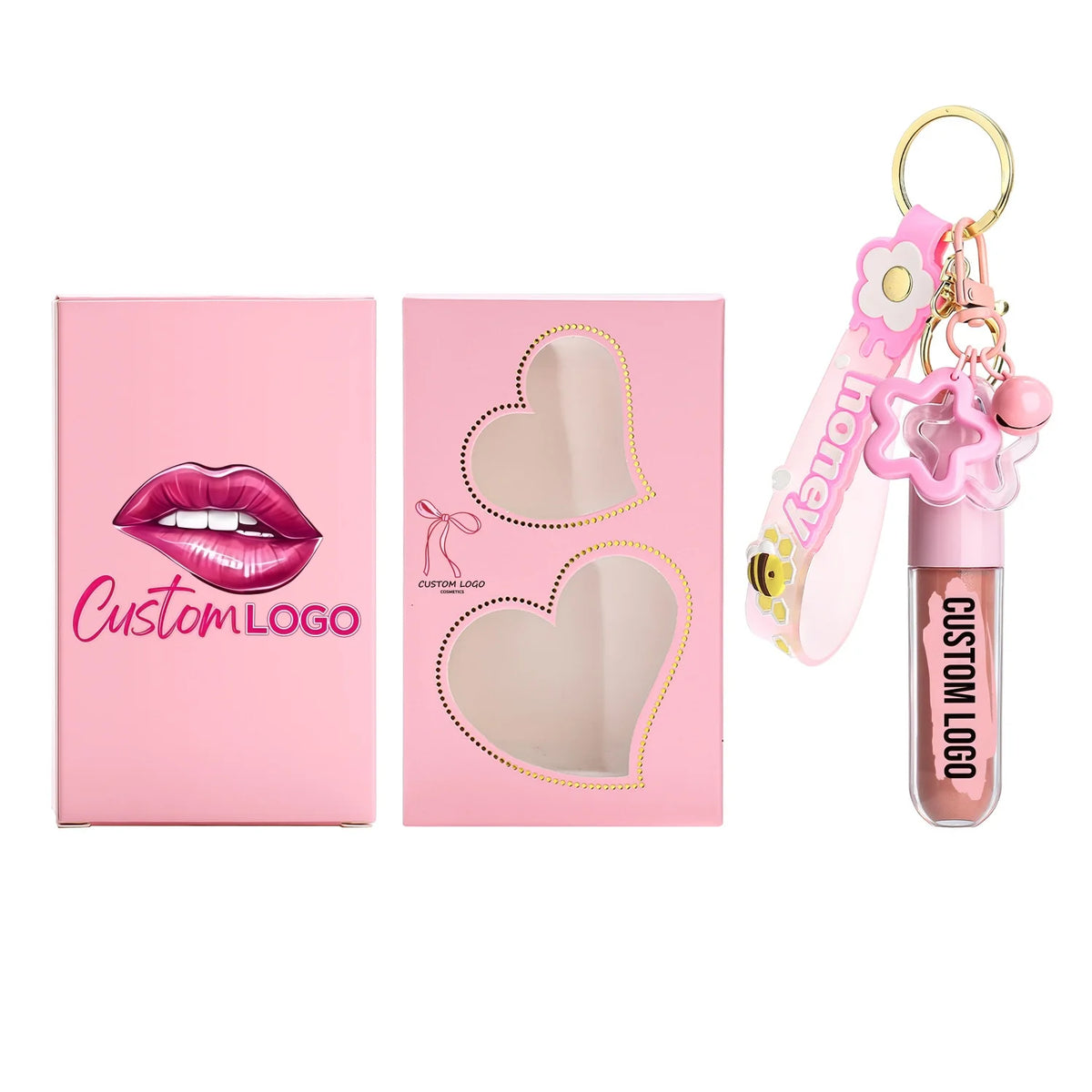 moisturizing keychain lip gloss hydrating lip shine for travel portable non-sticky charm lipgloss
