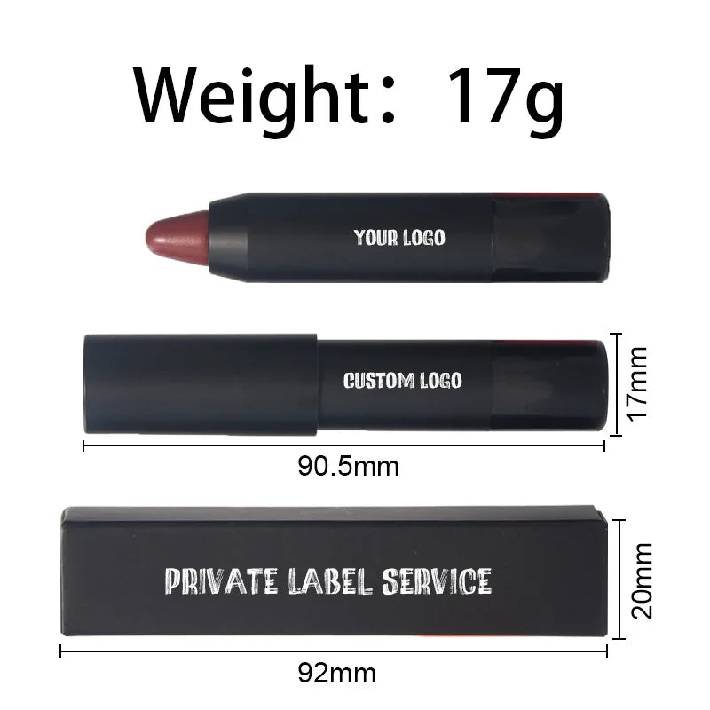 waterproof long-lasting matte makeup cosmetics rose red lipstick crayon pencil lipstick