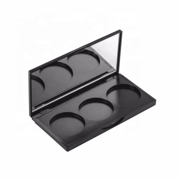 empty eyeshadow palette single black highlighter blusher plastic packaging box square 36.5mm pressed compact powder case