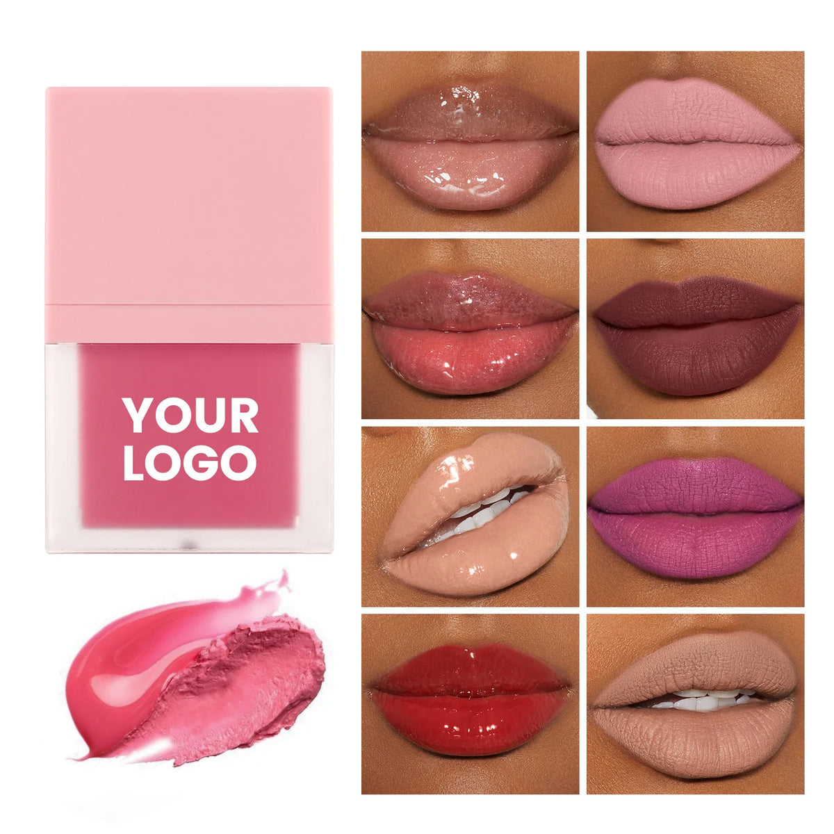 high quality 58 shades available square tube moisturizing waterproof vegan non-stick matte lip gloss