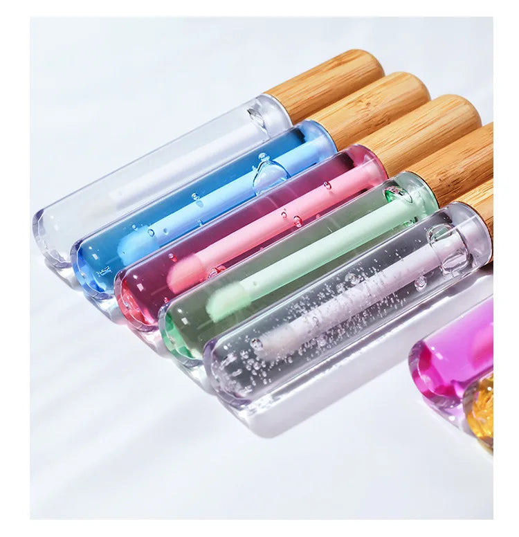 lip cosmetics 10 colors round tube lip balm oil high pigmented moisturizing vegan fruit flavor clear lip oil