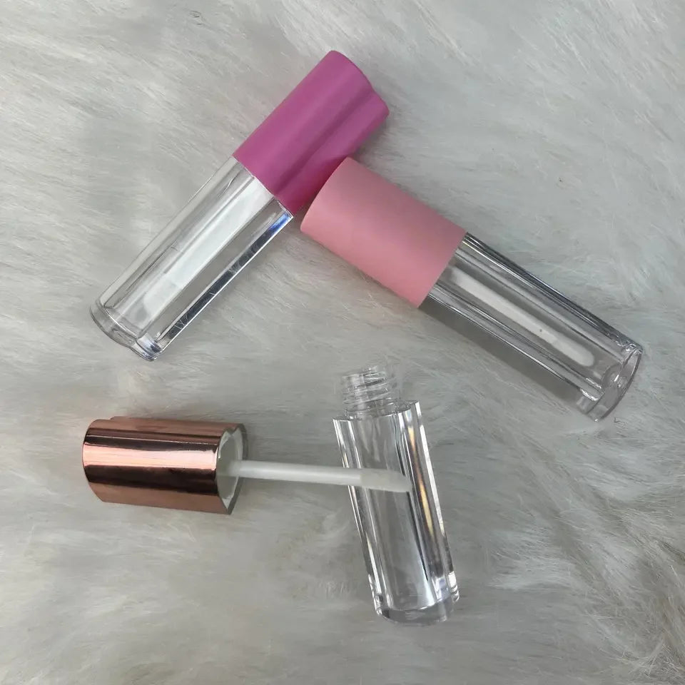 5ml heart shape pink lid lip gloss wand tube container makeup lipgloss empty bottle